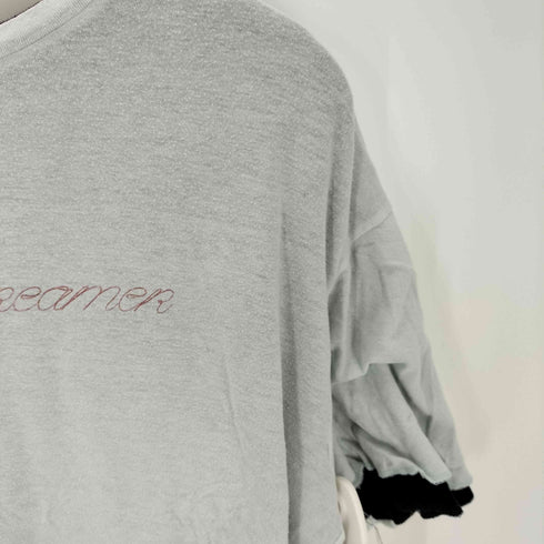 アンダーカバー UNDERCOVER 18SS SPIRITUAL NOISE期 発砲 プリント リバーシブル カットオフ 半袖 Tシャツ レディース FREE