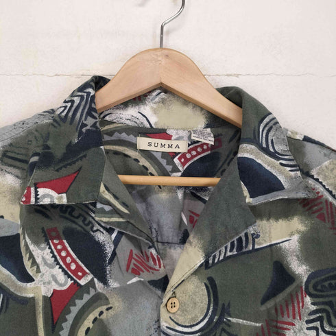 SUUMA 総柄開襟ボックスシャツ メンズ import:XL