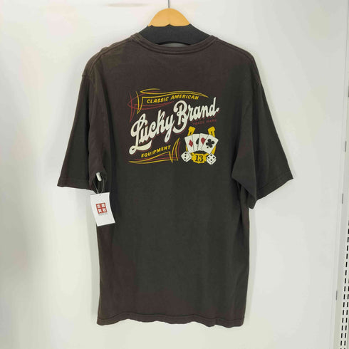 ラッキーブランド LUCKY BRAND Knit-Wear USA製 トランプ ダイス 13 両面 プリント Tシャツ メンズ import:L