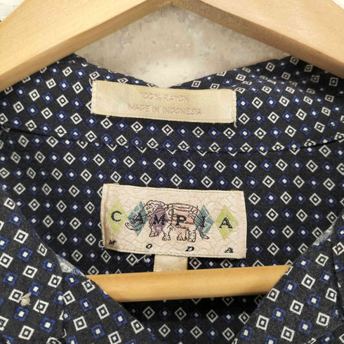 カンピアモダ CAMPIA MODA レーヨン開襟シャツ メンズ