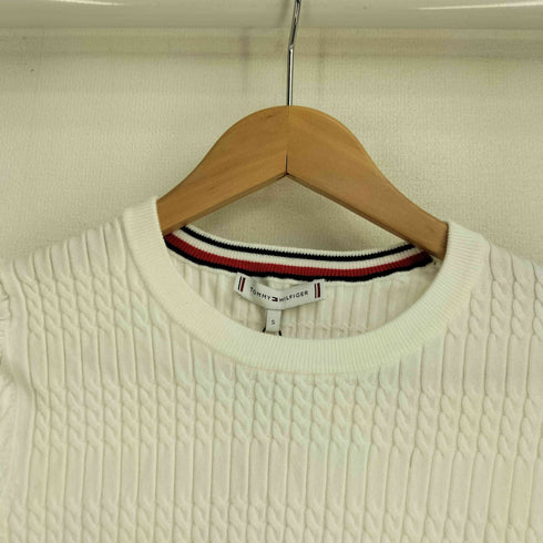 トミーヒルフィガー TOMMY HILFIGER ナイロン混 コットン ケーブルニット レディース import:S