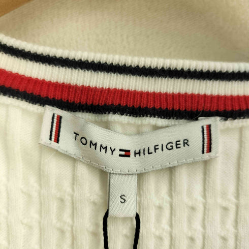 トミーヒルフィガー TOMMY HILFIGER ナイロン混 コットン ケーブルニット レディース import:S