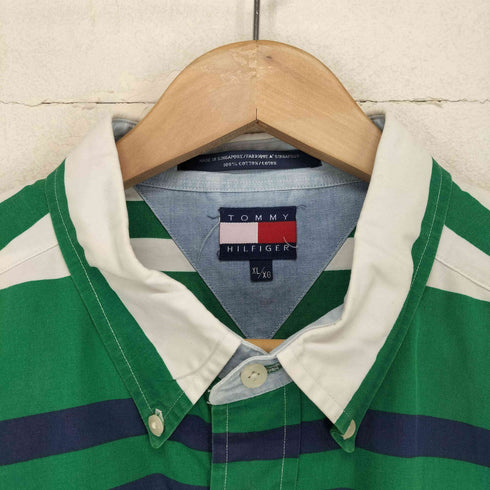 トミーヒルフィガー TOMMY HILFIGER ボタンダウンボーダーシャツ メンズ import:XL