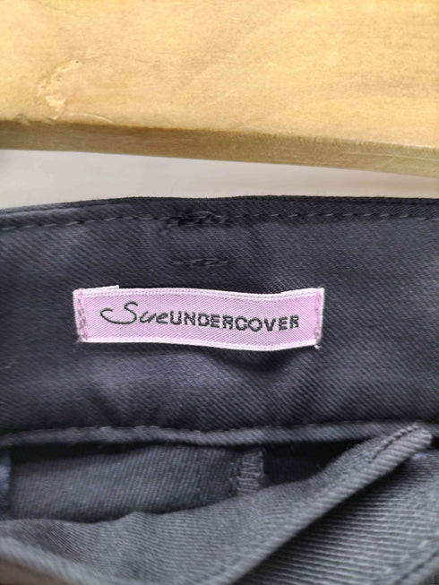 スーアンダーカバー Sue UNDERCOVER バック テープ デザイン ウール コットン センタープレス スラックス レディース JPN:2
