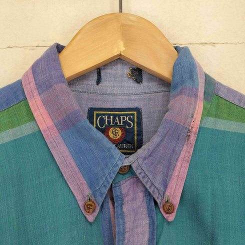 チャップスラルフローレン CHAPS RALPH LAUREN ボタンダウンチェックシャツ メンズ import:L