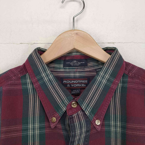 ラウンドツリーアンドヨーク roundtree&yorke ボタンダウンチェックシャツ メンズ import:XXL