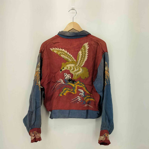 50s スーベニア 龍 鷲 刺繍 和柄 ツートン スカシャツ メンズ