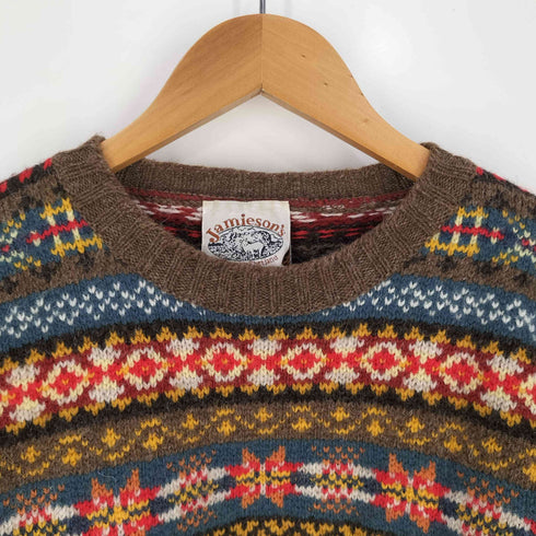 ジャミーソンズ jamiesons 90s 英国製 ウール フェアアイル クルーネックニット メンズ
