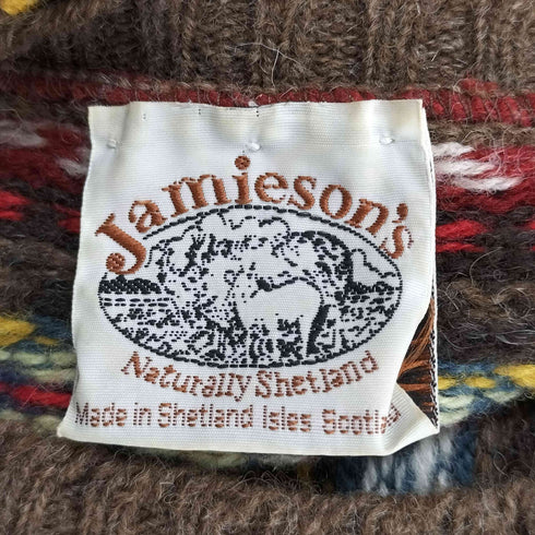 ジャミーソンズ jamiesons 90s 英国製 ウール フェアアイル クルーネックニット メンズ