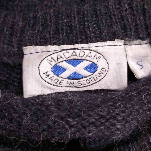 MACADAM スコットランド製 モヘアウール アーガイル クルーネックニット メンズ import:S
