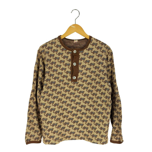 TURTLE KING 象 コットン ヘンリーネックシャツ メンズ import:L