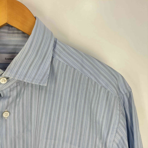 エルメネジルドゼニア Ermenegildo Zegna regular fit マチ付き コットン ストライプシャツ メンズ 40 15 1/2