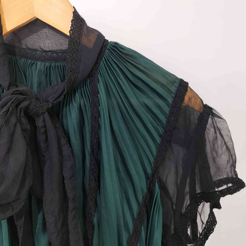 サカイ Sacai プリーツ レース切替 シースルーブラウス レディース JPN:1