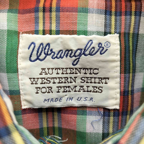 ラングラー Wrangler 70S-80S USA製 ウエスタンシャツ メンズ