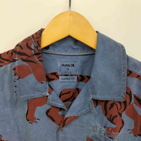 ハーレー Hurley CLASSIC FIT 虎柄 後染め チェーンステッチ コットンレーヨン アロハシャツ メンズ JPN:S
