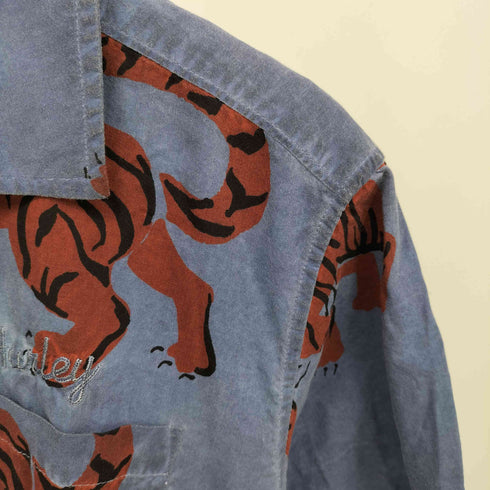 ハーレー Hurley CLASSIC FIT 虎柄 後染め チェーンステッチ コットンレーヨン アロハシャツ メンズ JPN:S