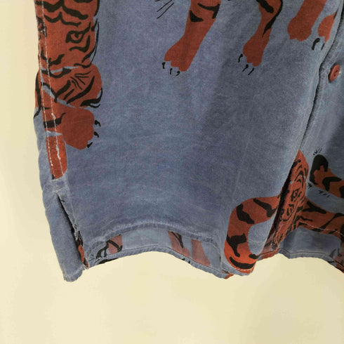 ハーレー Hurley CLASSIC FIT 虎柄 後染め チェーンステッチ コットンレーヨン アロハシャツ メンズ JPN:S