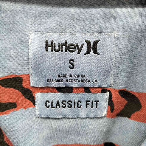 ハーレー Hurley CLASSIC FIT 虎柄 後染め チェーンステッチ コットンレーヨン アロハシャツ メンズ JPN:S