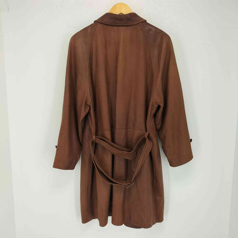 ラルフローレンブラックレーベル RALPH LAUREN BLACK LABEL イタリア製レザートレンチコート レディース UK:8