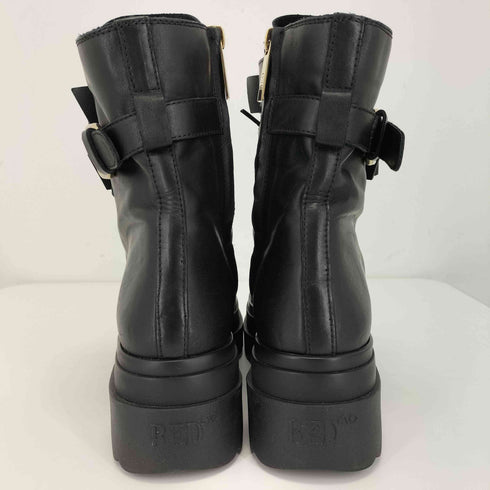 レッドヴァレンティノ RED VALENTINO リボン付き レザーコンバットブーツ レディース EUR:38