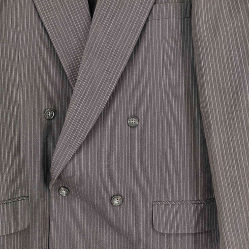 メンズティノラス MENS TENORAS ピンストライプダブルテーラードジャケット 2タック スラックス セットアップ メンズ XL