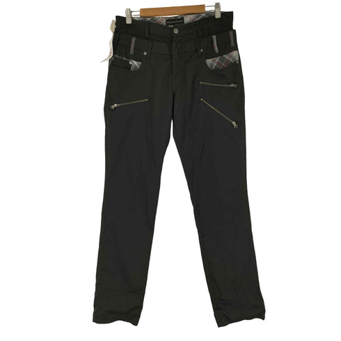 NYLAUS JEANS ダブルウエスト フロントジップ パンツ メンズ 85
