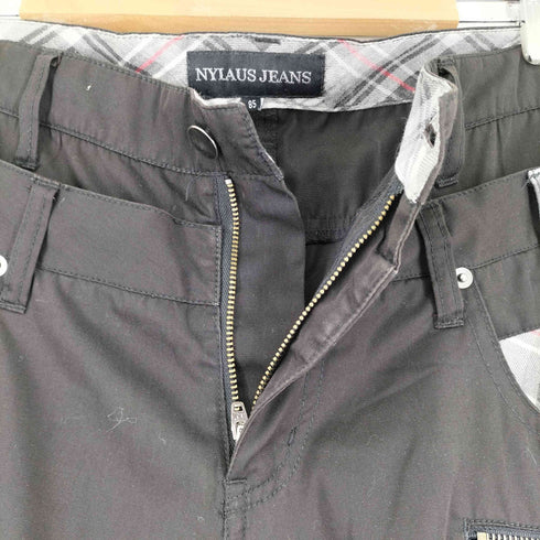 NYLAUS JEANS ダブルウエスト フロントジップ パンツ メンズ 85