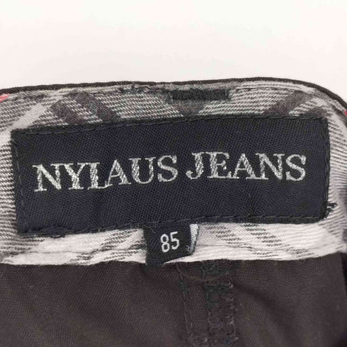 NYLAUS JEANS ダブルウエスト フロントジップ パンツ メンズ 85