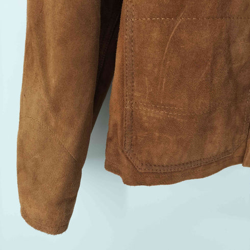 ザラ ZARA カウレザー スウェード ボタン ジャケット メンズ import:M