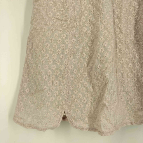 アンドマリー AND MARY パフスリーブ フラワーエンボス ミニワンピース レディース