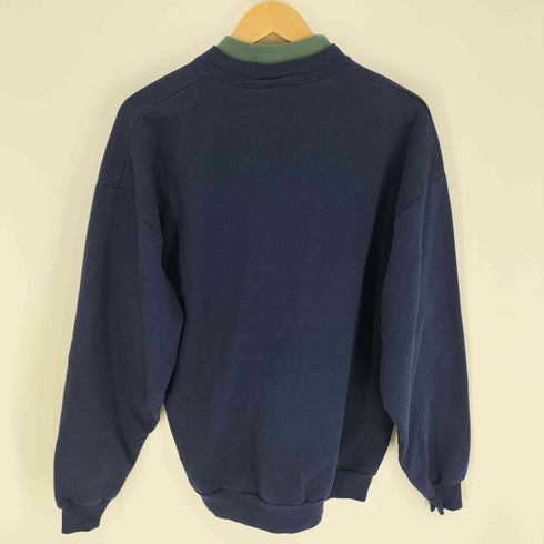 フラワー刺繍 クルーネック スウェット メンズ