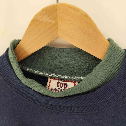 フラワー刺繍 クルーネック スウェット メンズ