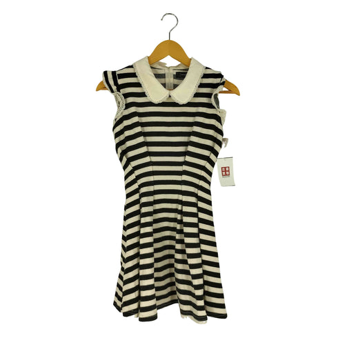 エブリン evelyn レース切替 ボーダーミニワンピース レディース