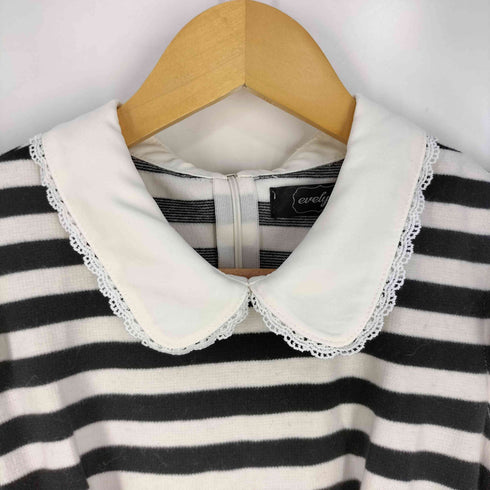 エブリン evelyn レース切替 ボーダーミニワンピース レディース