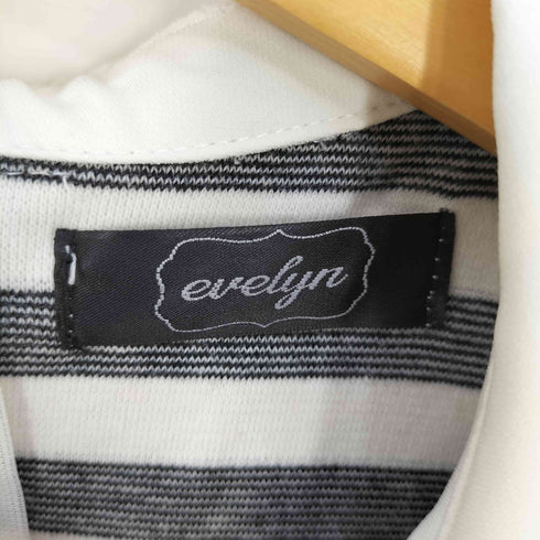 エブリン evelyn レース切替 ボーダーミニワンピース レディース