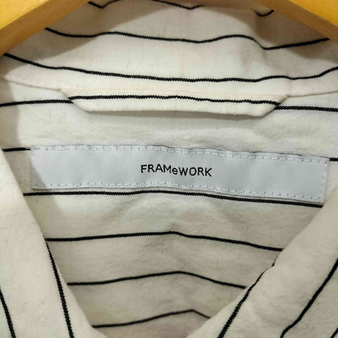 フレームワーク FRAMeWORK ワッシャーストライプ裾ドロストシャツ レディース
