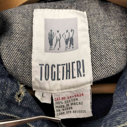 TOGETHER 80-90S 変形カッティング オーバーサイズ デニム ジャケット メンズ import:L