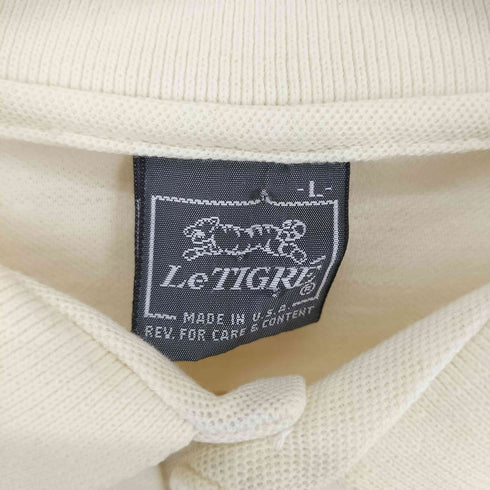 Le TIGRE USA製 ロゴ刺繍ポロシャツ メンズ L