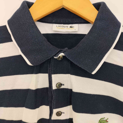 ラコステ LACOSTE ロゴワッペン ボーダー 鹿の子 ポロシャツ メンズ JPN:5
