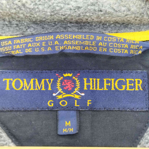 トミーヒルフィガーゴルフ TOMMY HILFIGER GOLF 90S USA製 ナイロン切替 ハーフジップ フリース プルオーバー ジャケット メンズ import:M