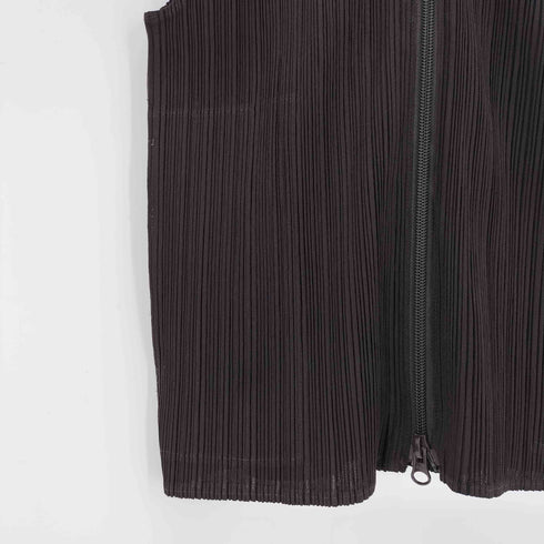 プリーツプリーズイッセイミヤケ PLEATS PLEASE ISSEY MIYAKE 98SS ダブルジップ ジップアップ プリーツベスト レディース JPN:3