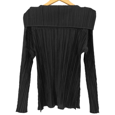 プリーツプリーズイッセイミヤケ PLEATS PLEASE ISSEY MIYAKE 12AW ワイドネック ロングスリーブ プリーツ カットソー レディース JPN:3