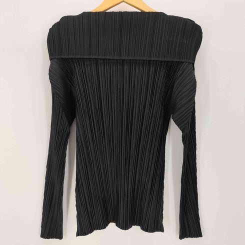 プリーツプリーズイッセイミヤケ PLEATS PLEASE ISSEY MIYAKE 12AW ワイドネック ロングスリーブ プリーツ カットソー レディース JPN:3