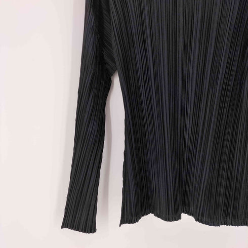 プリーツプリーズイッセイミヤケ PLEATS PLEASE ISSEY MIYAKE 12AW ワイドネック ロングスリーブ プリーツ カットソー レディース JPN:3