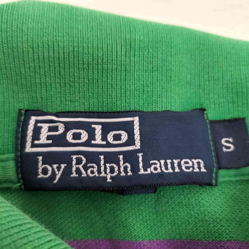 ポロバイラルフローレン Polo by RALPH LAUREN 90S ポニー刺繍ボーダー鹿の子S/S ポロシャツ メンズ import:S