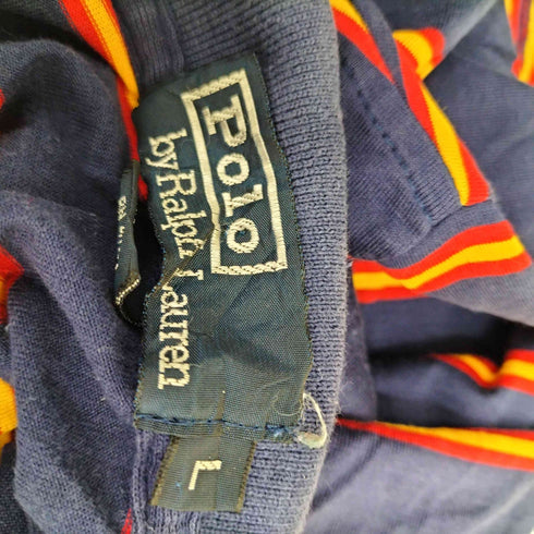 ポロバイラルフローレン Polo by RALPH LAUREN 90S ボーダーL/S ポロシャツ メンズ import:L