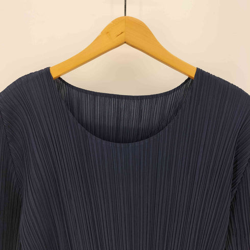 プリーツプリーズイッセイミヤケ PLEATS PLEASE ISSEY MIYAKE 12SS メレンゲ クラッシュ シワ加工 切替 プリーツ ワンピース レディース JPN:3