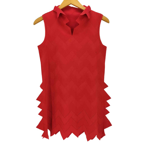 プリーツプリーズイッセイミヤケ PLEATS PLEASE ISSEY MIYAKE 09SS A-POC INSIDE Vネック 変形 デザイン ノースリーブブラウス レディース JPN:3