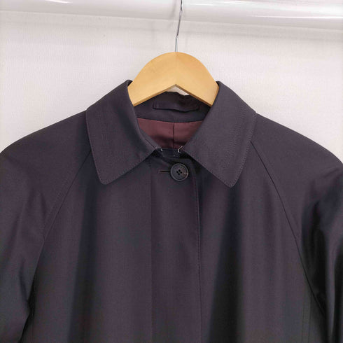 アクアスキュータム AQUASCUTUM LONDON シルク混 比翼 ステンカラーコート レディース