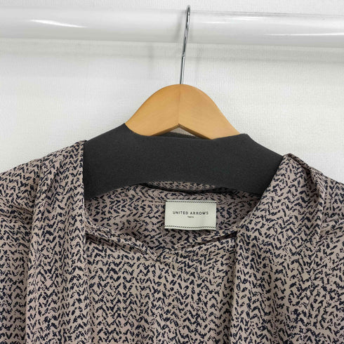 ユナイテッドアローズ UNITED ARROWS ニットプリント ボウタイブラウス 長袖ロングスリーブ レディース